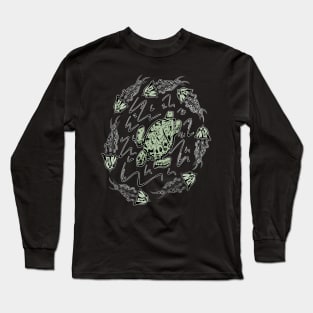 Jelly Fish and Sea Turtle Ocean Wildlife Long Sleeve T-Shirt